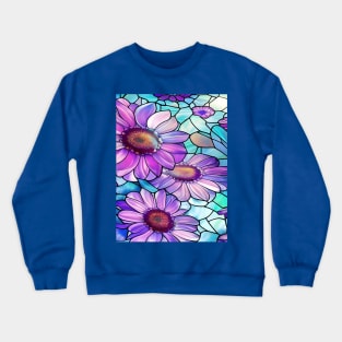 Stained Glass Flowers Crewneck Sweatshirt